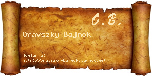 Oravszky Bajnok névjegykártya